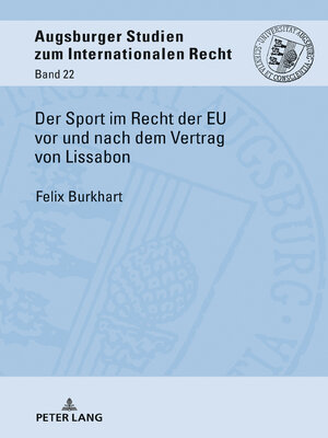 cover image of Der Sport im Recht der EU vor und nach dem Vertrag von Lissabon